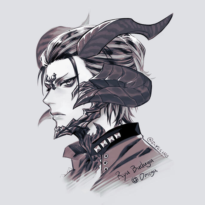 headshot monochrome sketch